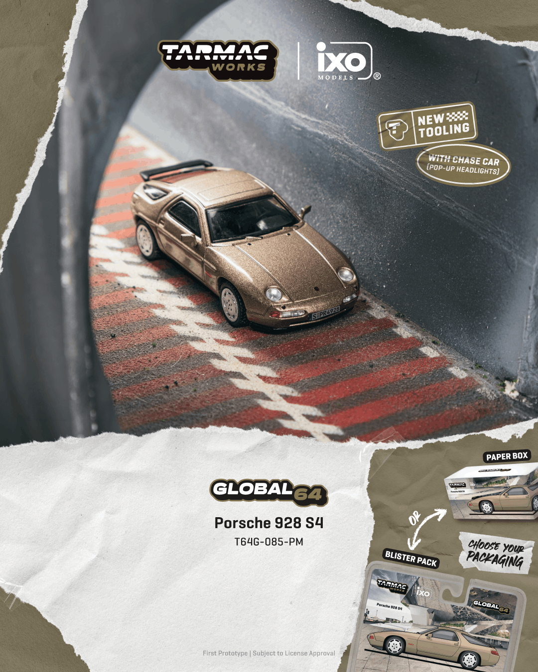 Tarmac Works 1:64 Porsche 928 S4 in Platinum Metallic | Pre-Order