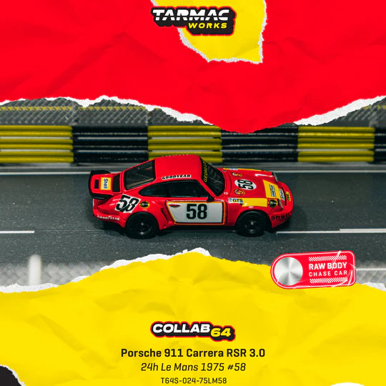 Tarmac Works 1:64 Porsche 911 Carrera RSR 3.0 Le Mans 1975 #58 | Preorder