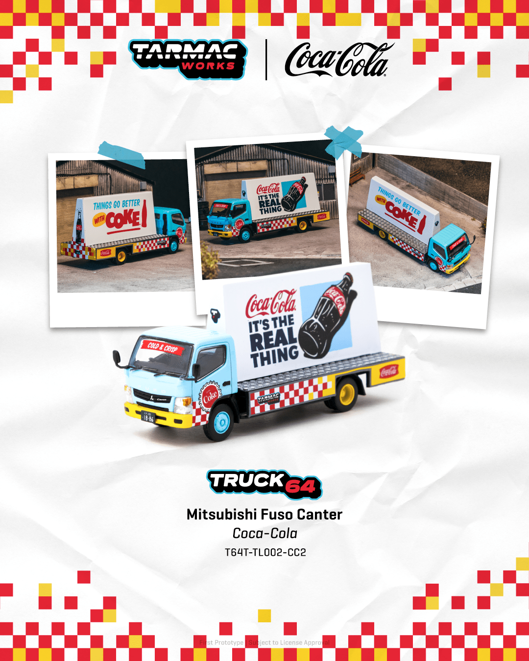 🥤 Tarmac Works 1:64 Mitsubishi Fuso Canter Coca-Cola Advertisement Truck | Pre-Order