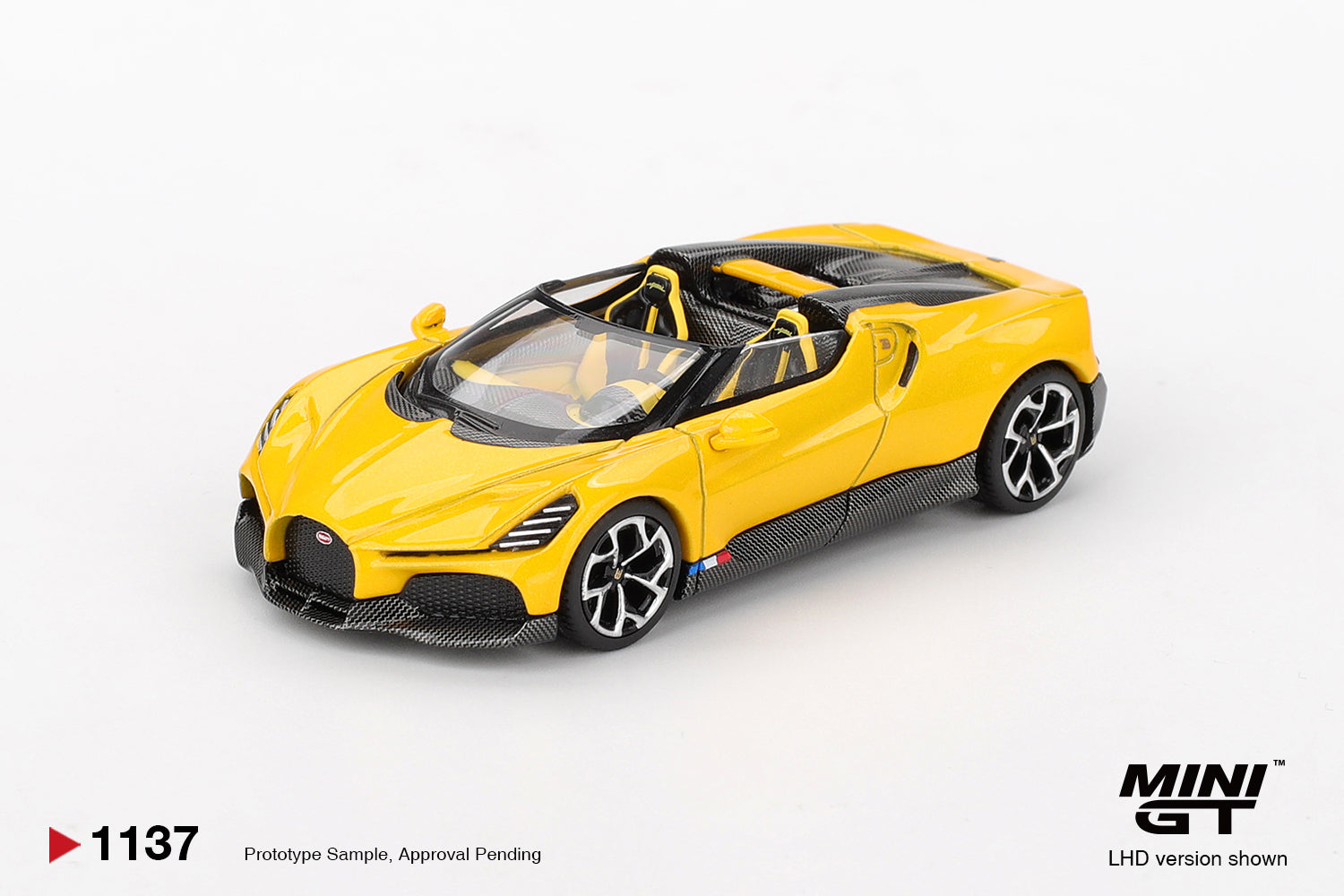 Mini GT 1:64 Bugatti W16 in Mistral Yellow | Preorder | MGT01137