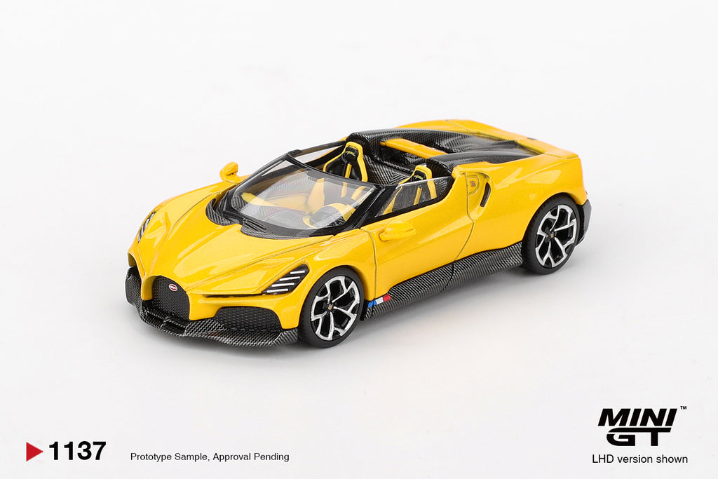 Mini GT 1:64 Bugatti W16 in Mistral Yellow | Preorder