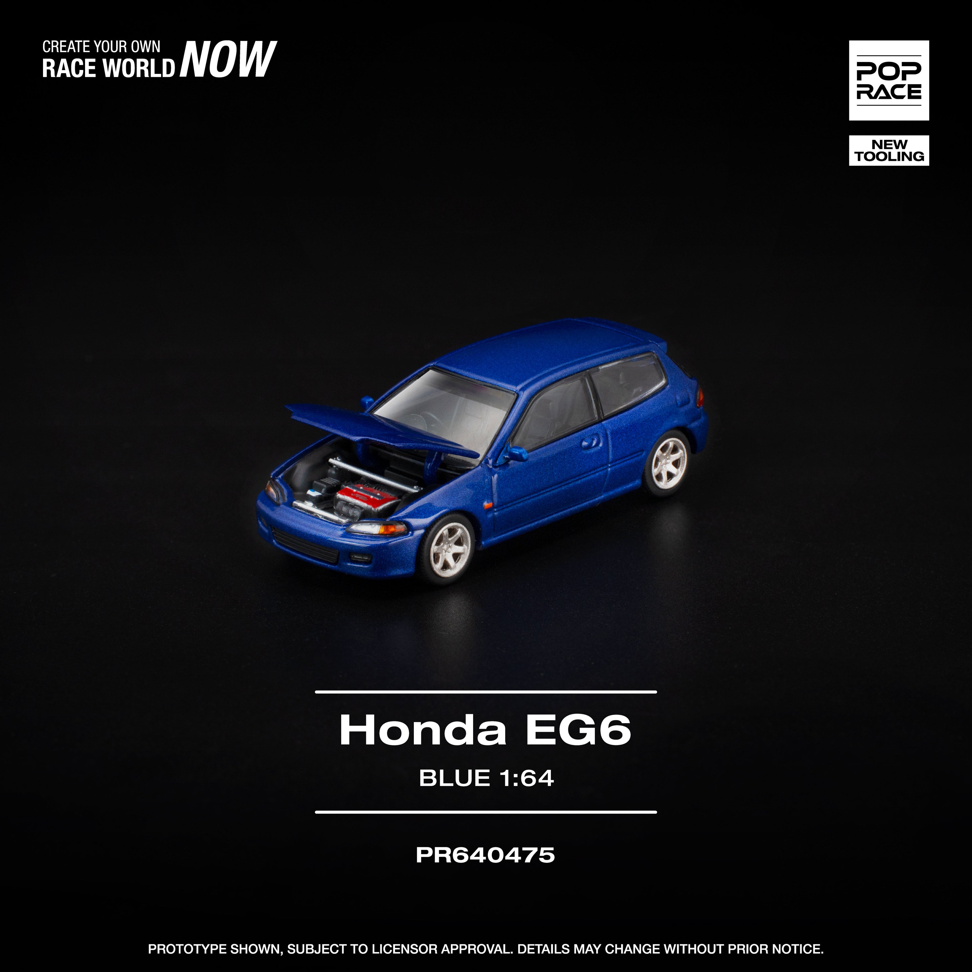 Pop Race 1:64 Honda Civic (EG6) in Blue | Pre-Order