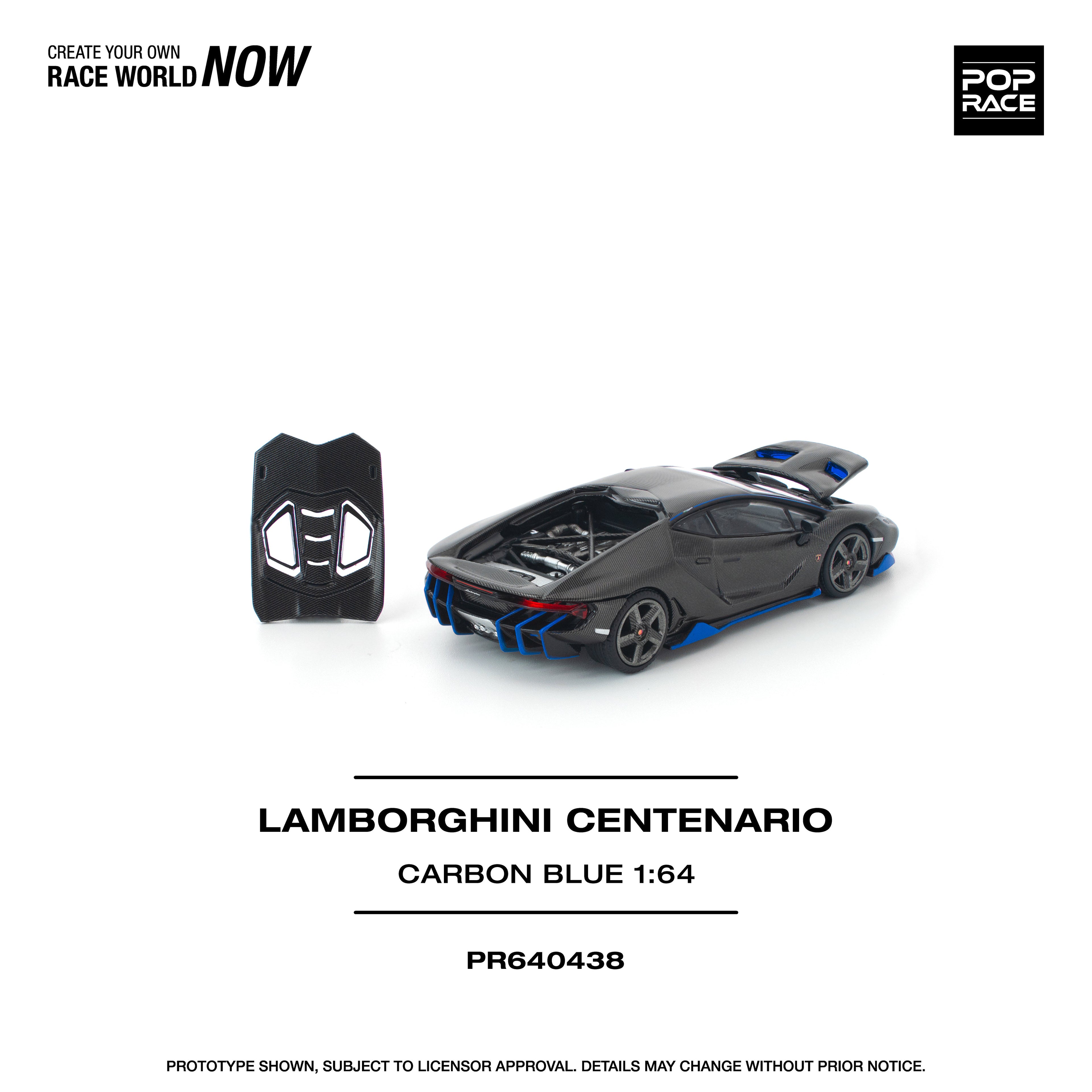 Pop Race 1:64 Lamborghini Centenario in Carbon Blue | Pre-Order
