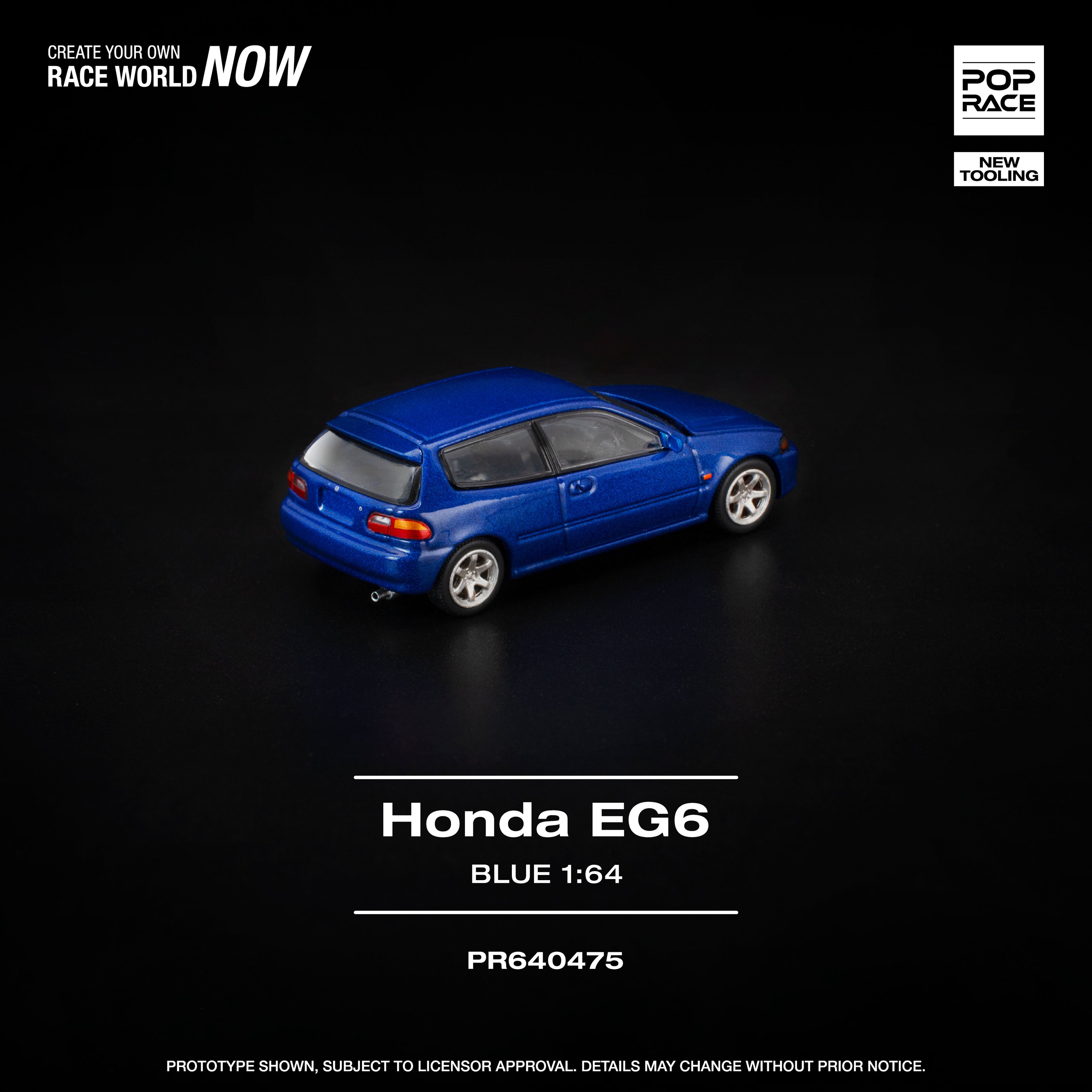 Pop Race 1:64 Honda Civic (EG6) in Blue | Pre-Order