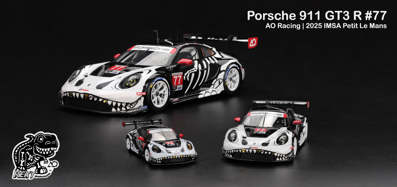 Mini GT 1:64 Porsche 911 GT3 R #77 AO Racing 2025 IMSA | Preorder
